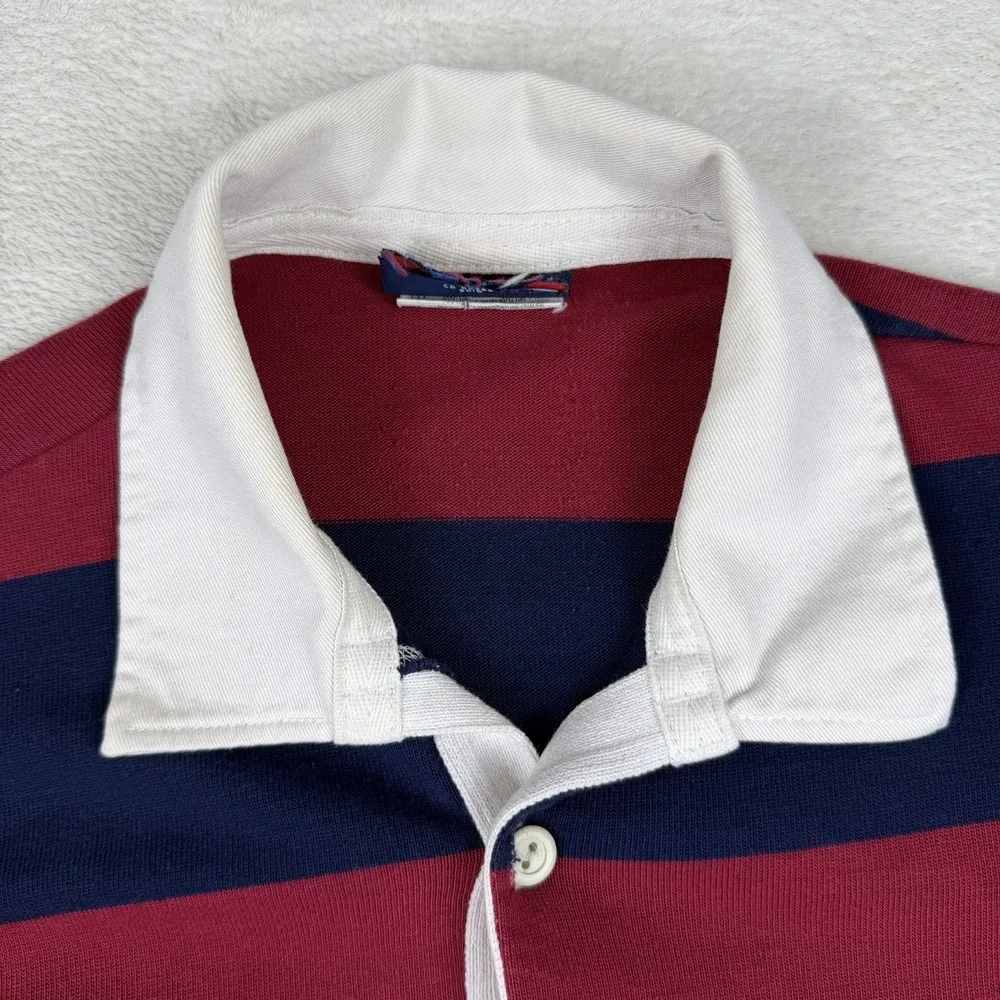 Vintage Canterbury Of New Zealand Rugby Jersey Red Navy Striped Long Sleeve-READ